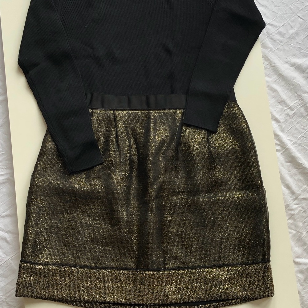 Fun Gold Tweed Skirt - LOFT - Size 10